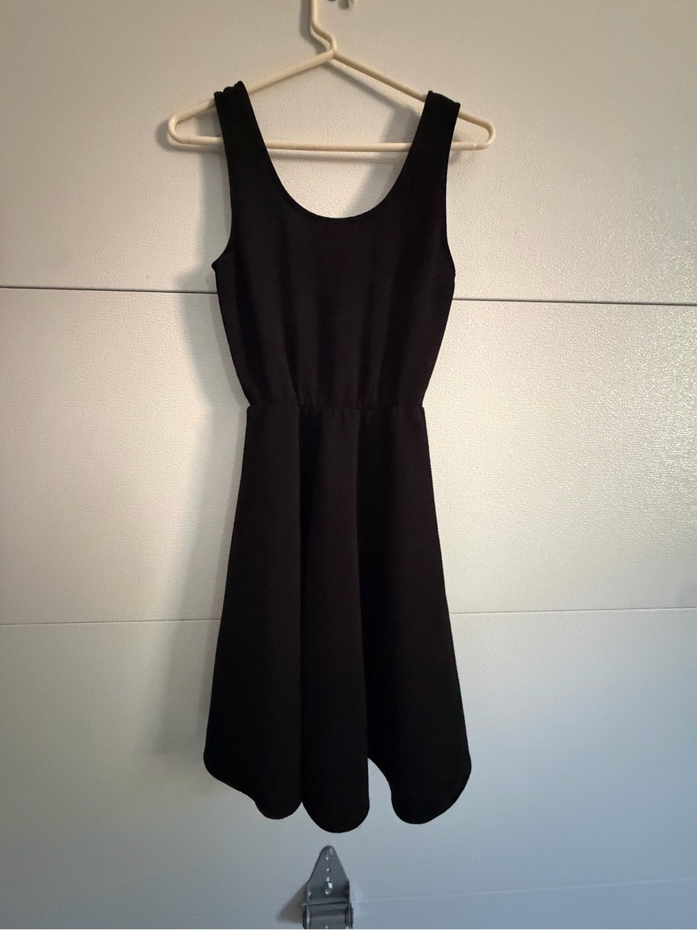 Everly Black Sleeveless Scoop-Neck Fit & Flare Mini Dress